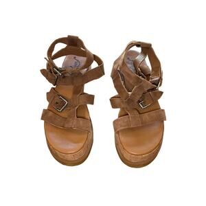 Free People Callie Cork Platform Sandals Size 7.5 US 38 EUR